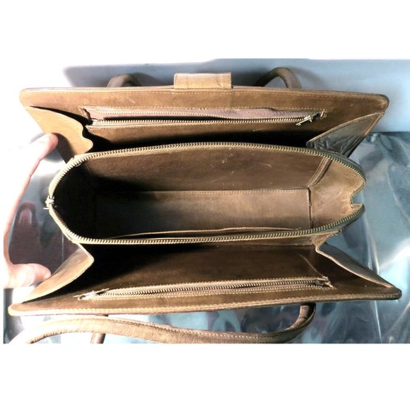 Vintage Hand Tooled Brown Leather / Calf Skin Purse Handbag, Mexico - Picture 9 of 9